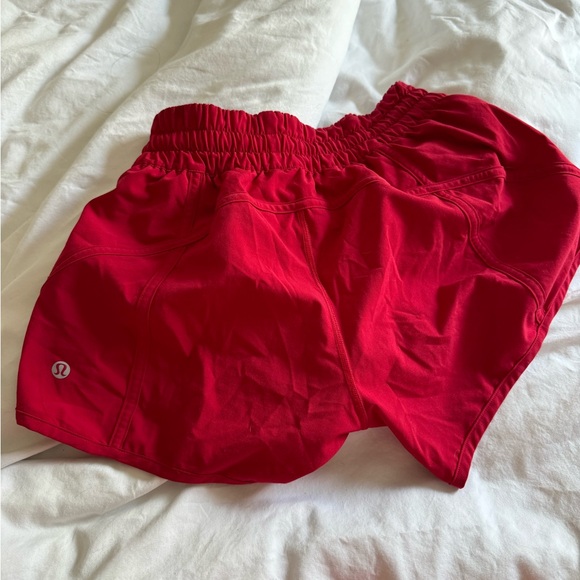 Red lululemon track that shorts size 4 - Picture 2 of 4